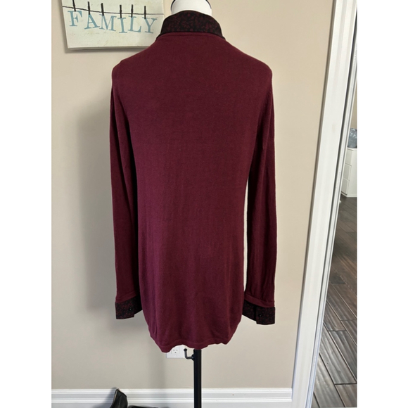 Women's RW& Co Burgundy Sweater Tunic Size M - Picture 3 of 5
